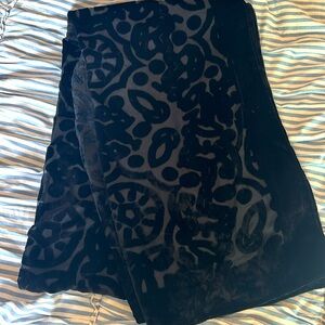 NWT INC black velvet burnout scarf.